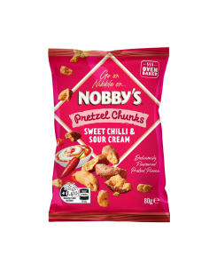 Nobbys Pretzel Sweet Chilli & Agrio Crema 80g x 10