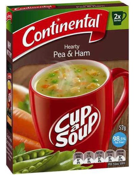 Continental Hearty Pea & Ham Cup-A-Soup 2 serve 52g x 1 Continental Hearty Pea & Ham Cup-A-Soup 2 serve 52g x 1