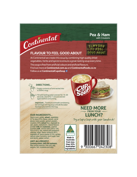 Continental Hearty Pea＆Ham Cup-A-SOUP 2は52g×1