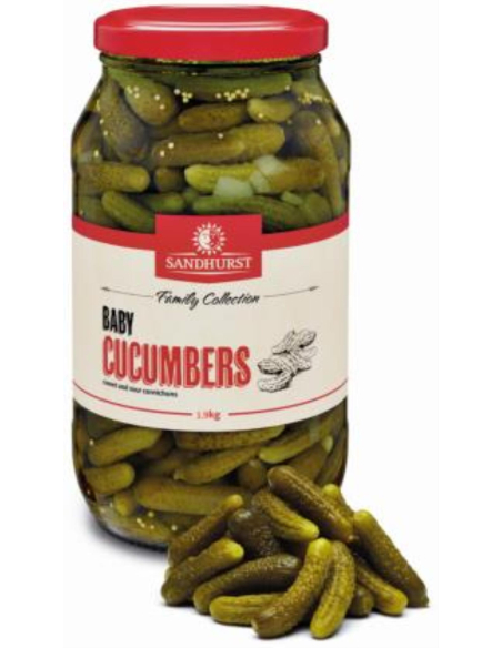 Sandhurst Cornichons baby komkommers 1.9kg x 1