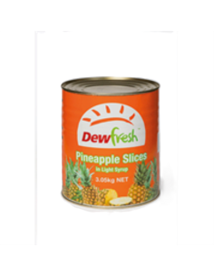 Dewfresh Pineapple Sliced In Light Syrup 3.03kg x 1