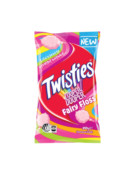 Twisties Zooper Dooper Fairy Floss 80g x 23