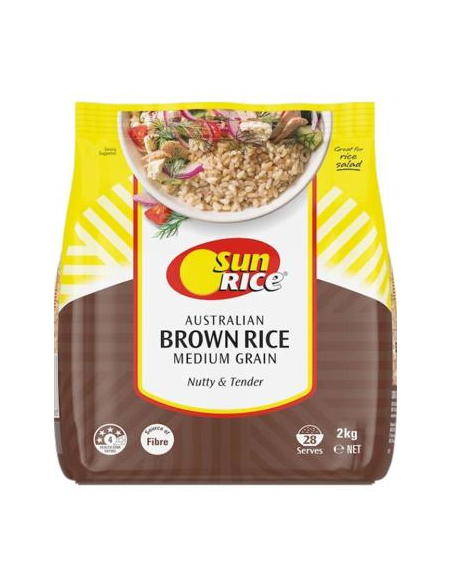 Sunrice Ryż brązowy średnie ziarno 2 kg x 1