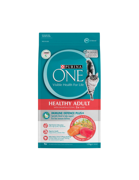Purina Un adulto Salmón y atún Dry Cat Food 1.5kg x 1