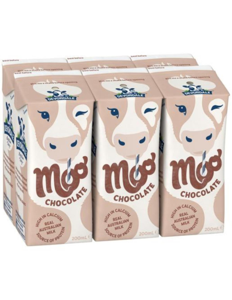 Devondale Moo czekoladowe mleko 6 opakowania 200ml 1200ml x 1