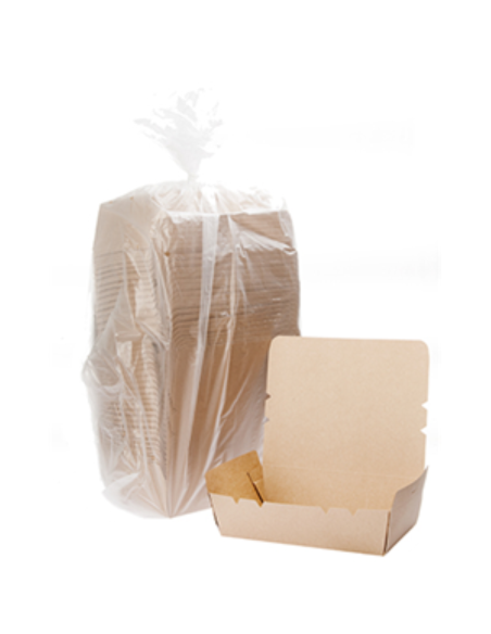 Detpak Cassetta da pranzo Medium Brown con finestra 50 Pack x 1