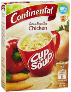 Continental Lotes de pollo: sopa de fideos a unoodles 2 sirve 60 g x 1