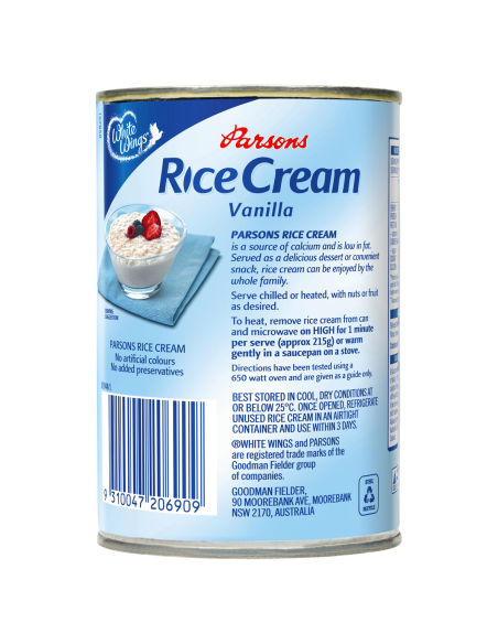 Parsons Krem ryżowy waniliowy 430g x 1