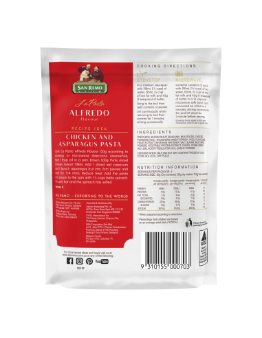 La Pasta Alfredo 4 sirve 120g x 1