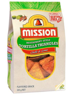 Mission Chili i wapno kukurydziane chipsy 230g x 6
