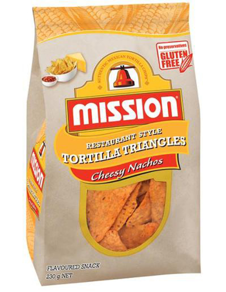 Mission Chips de maïs au fromage Nachos 230g x 6
