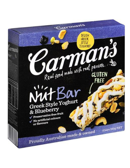 Carmans greco Style Yogurt & Blueberry Nut Bar 160G x 1