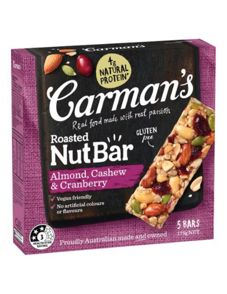 Carmans Amandel Cashew & Berry Nut Bar 175G x 6
