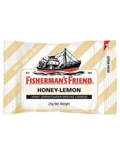 Fishermans Friend Sugar免费蜂蜜和柠檬含ZENENS 25G x 12