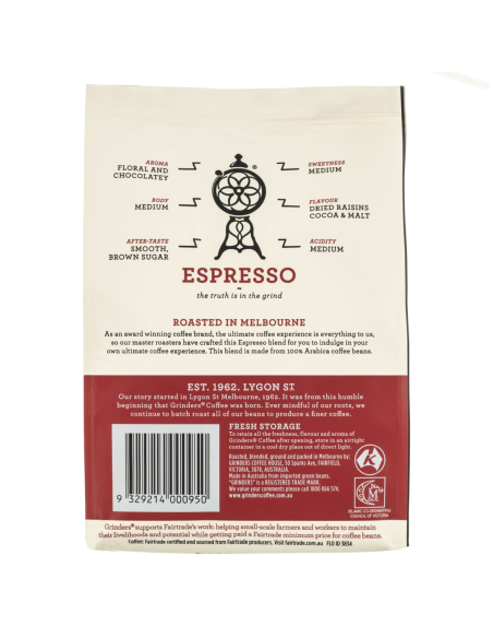 Grinders Bogata kawa Espresso Ground Coffee 200g x 1