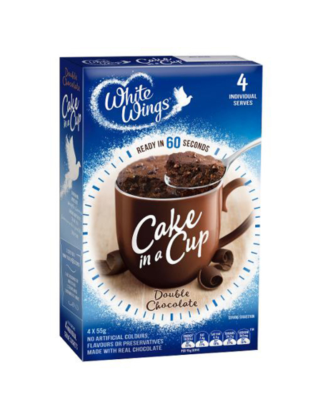 White Wings Doppi torta al cioccolato in una tazza 4 pack 220g x 1