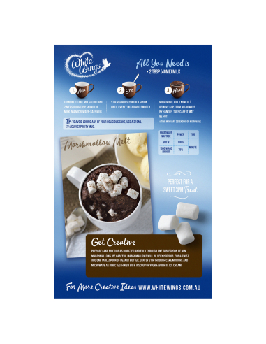 White Wings Double gâteau au chocolat dans une tasse 4 pack 220g x 1