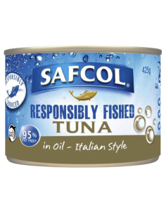 Safcol Verantwortungsbewusst Fischfischter Thunfisch in italienischem Öl 425g x 1