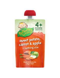 Raffertys 4 Months+ Sweet Potato Carrot And Apple Baby Food 120g x 6