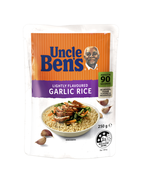 Uncle Bens Geroosterde knoflook express rijst 250g x 6