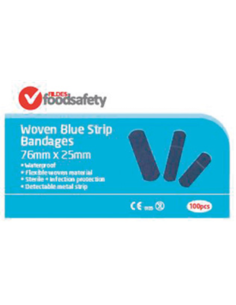 Fildes Bandaid Niebieskie jedzenie Safe 76 x 25mm pack x100