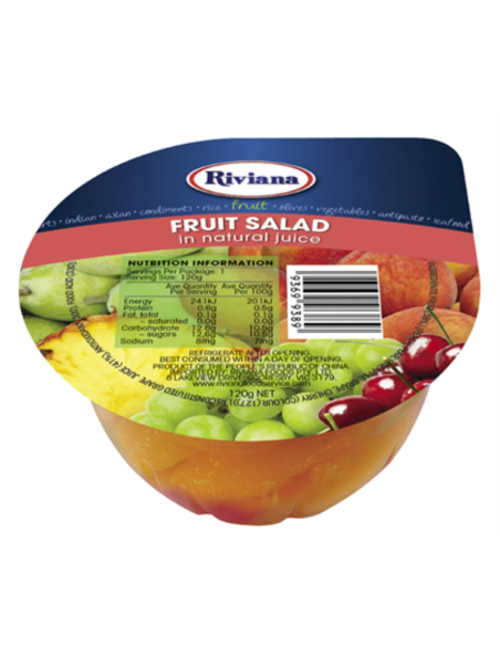 Riviana Fruit Salad Diced Cups In Natural Juice 120g x 12