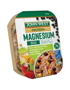 John West Protein Plus-Thunfisch mit braunem Reis, bezauberndem Mais, schwarze Bohnen & Kalk 170g x 5