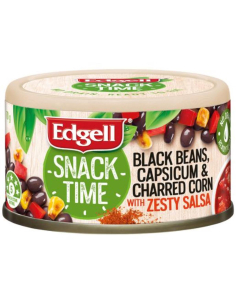 Edgell Frijoles negros Capsicum y maíz carbonizado con salsa de zesty 70 g x 12