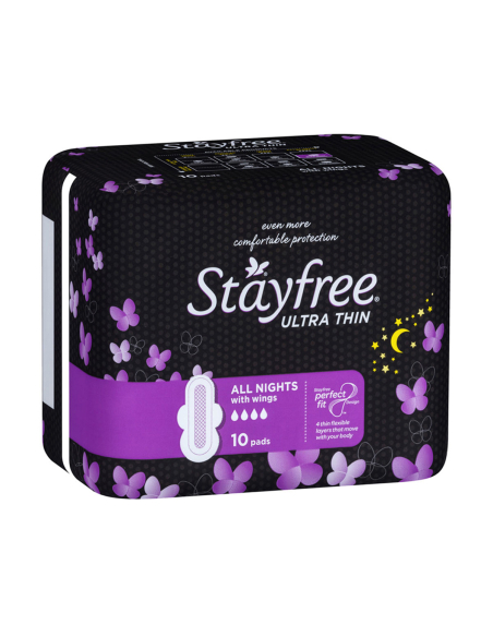 Stayfree Ultra dunne alle nacht 10 pack x 1