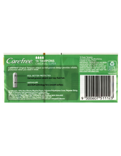 Carefree Tampons Super 16 Pack x 1 2