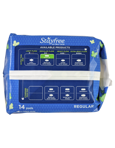 Stayfree Ultra Reg sans aile 14 pack x 1