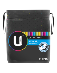 Kotex Pads réguliers ultra minces avec des ailes 14 pack x 1 2