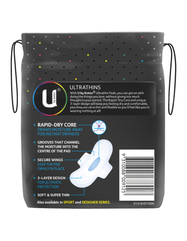 Kotex Ultra cienkie regularne podkładki ze skrzydłami 14 opakowania X 1