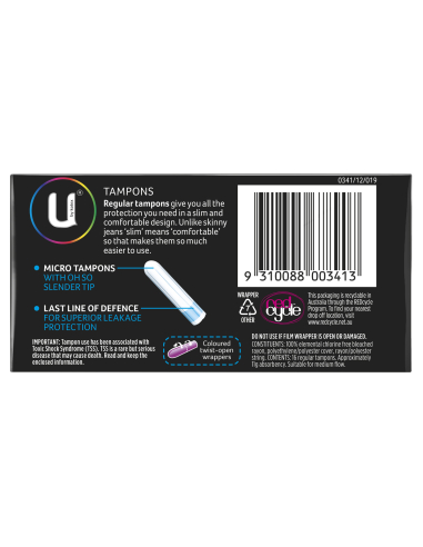 Kotex Tampons réguliers 16 pack x 1