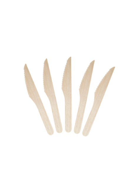 Cast Away Enviro Wooden Knives 165mm x 100 Pack x 1