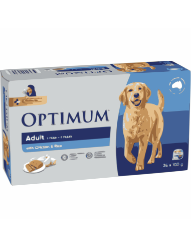 Optimum Chicken & Rice Svmp Dog Food 100g x 24