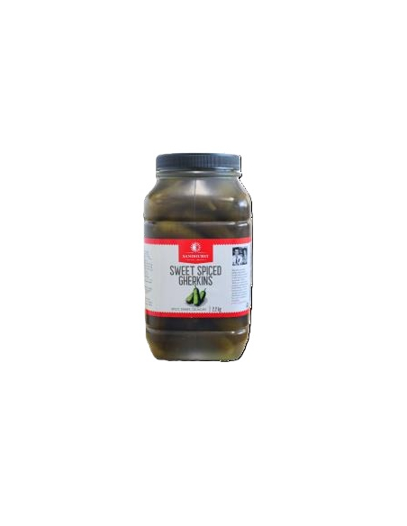 Sandhurst Gherkins Sweet Spiced (pet) 2.2kg x 1 Sandhurst Gherkins Sweet Spiced (pet) 2.2kg x 1