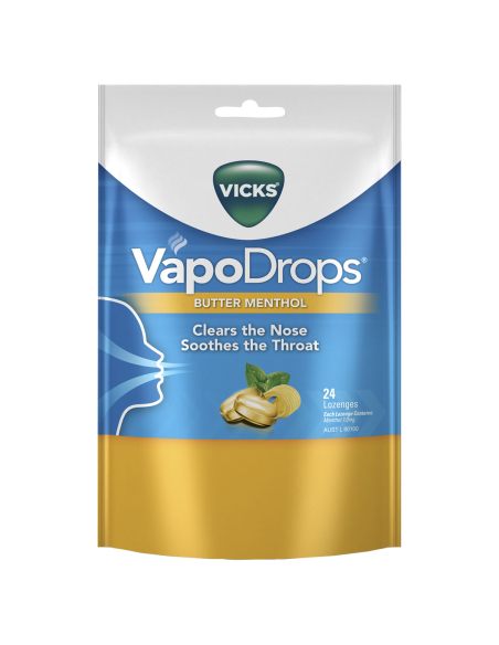 VICKS VAPODROPS Beurre Menthol 24 pack x 4