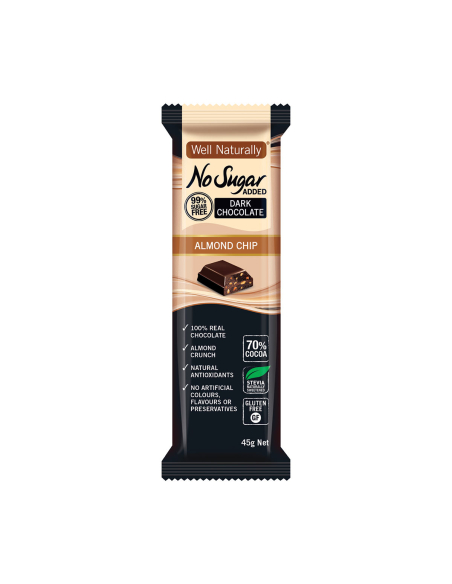 Dobrze naturalny cukier Darmowy 45g migdałowy chip x 16