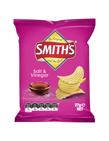 Smiths Crinkin Cut Sel et Vinaigre 27g x 21