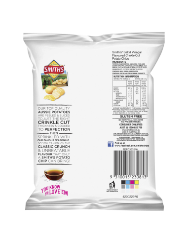 Smiths Crinkle Cut Salt and Vinegar 27g x 21