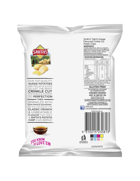 Smiths Crinkle Cut Salt and Vinegar 27g x 21