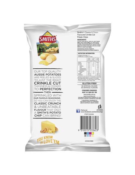 Smiths Cheese and Onion 90g x 18 Smiths Cheese and Onion 90g x 18