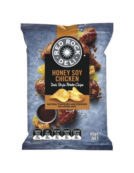 Red Rock Chips Honey Soy Chicken 45g x 18 Red Rock Chips Honey Soy Chicken 45g x 18