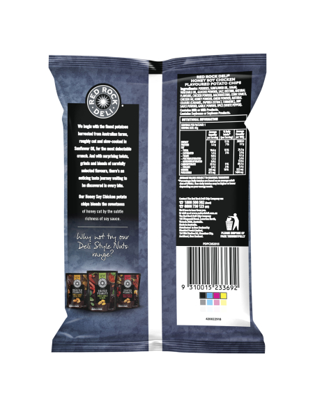 Rode rots chips honing soja kip 45g x 18