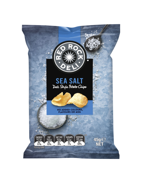 Red Rock Chips Zeezout 45g x 18