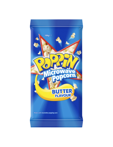 Poppin Micro Wave Popcorn Butter 100g x 1