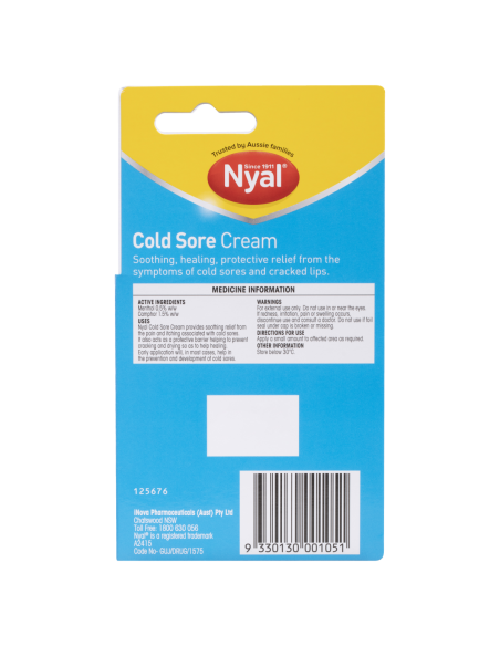 Nyal Cold Sore Cream Pack x 1