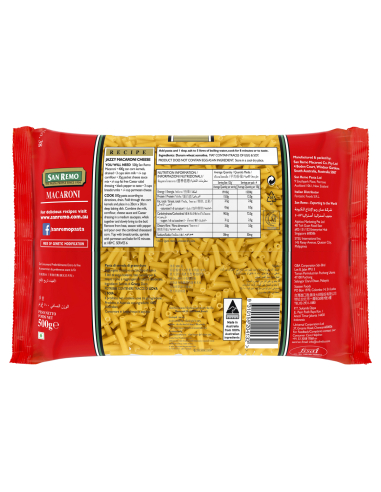 San Remo Macaroni nr. 38 500g x 1