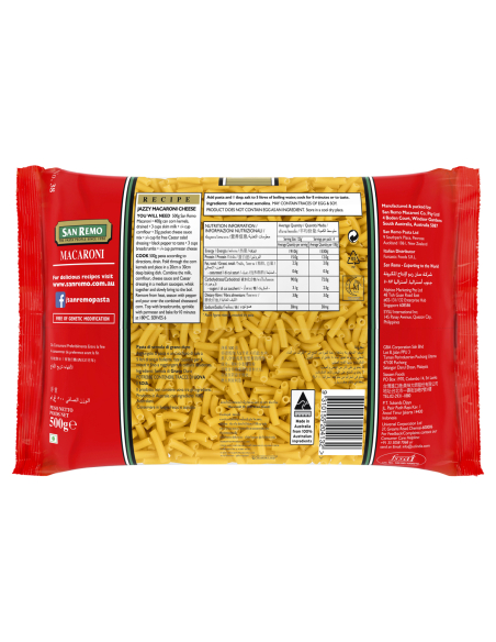 San Remo 通心粉无38 500g x 1